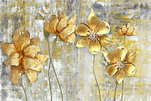 Zľava 30% Obraz Veľké zlaté kvety 1820, 105x70cm